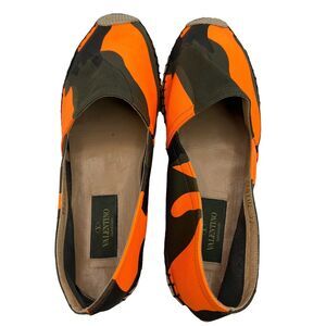 Valentino Camouflage Green Orange Espadrille Size 37